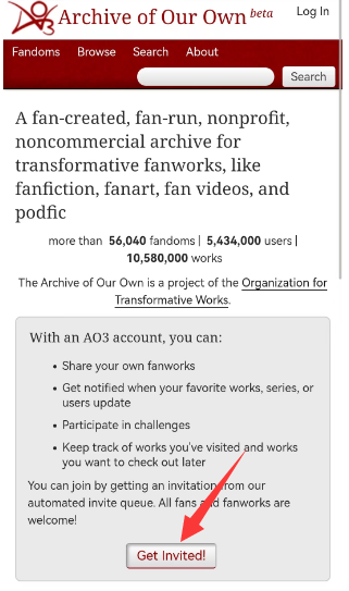 AO3注册入口示意图